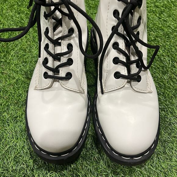 Dr. Martens Smooth White Leather Boots main image 8